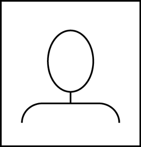 A vertically-oriented oval represents a head. Shoulders are depicted as a horizontal rectangle with an open bottom and rounded corners. The oval is above the rectangle. They are connected by a line that represents the fact that their relationship with one another is part of the structure.